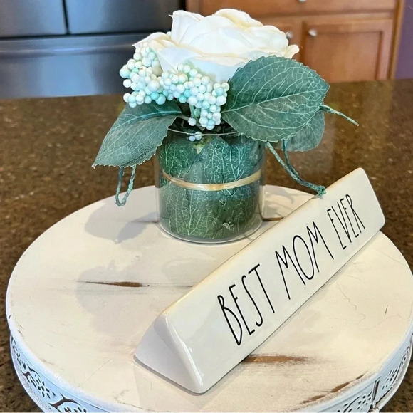 NEW 2 Piece SET Rae Dunn BEST MOM EVER / LOVE Desk Plaque & Tray Office/Organize - Picture 13 of 14